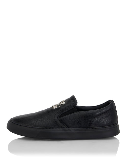Philipp Plein Deer Print Leather Slip On Black 45 3