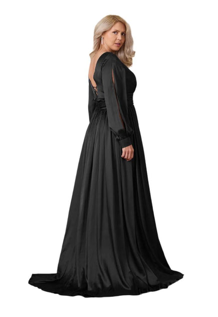 TRUEDAMES Full-Length Satin Formal Gown Blue US 10 3