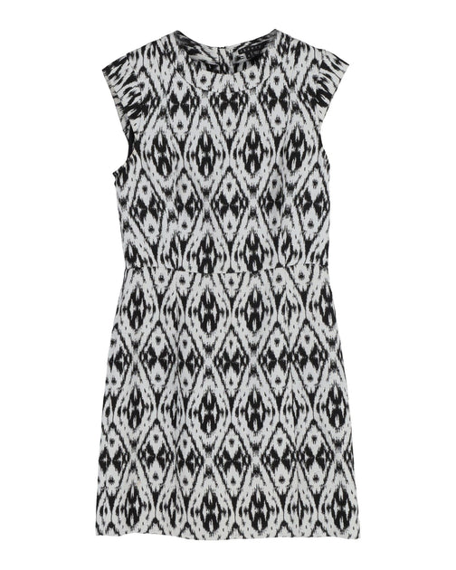 Theory Ikat-Print Sheath Dress Grey XS 2