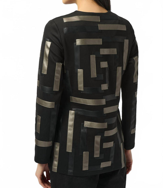 Joseph Ribkoff Collarless Jacket Black XLarge 4