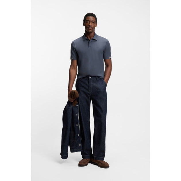 Boss Rubberised-logo Polo Shirt Blue XLarge 3