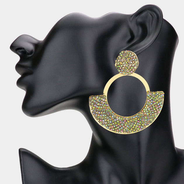 FASHNZFAB Abstract Half Moon Earrings Multi 2