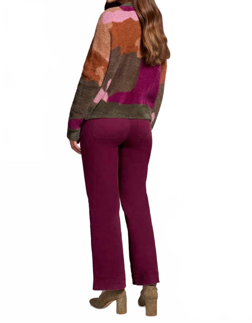 TRIBAL Fuzzy Intarsia Sweater Brown Large 3