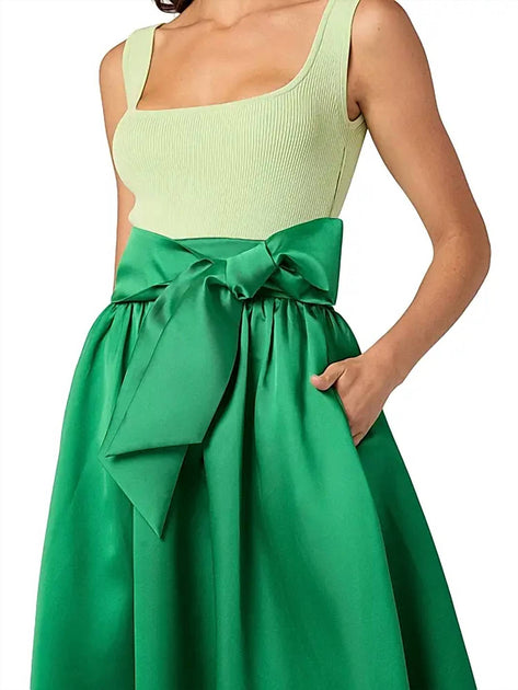 Shoshanna Mercer Robe Longue Vert Small 4