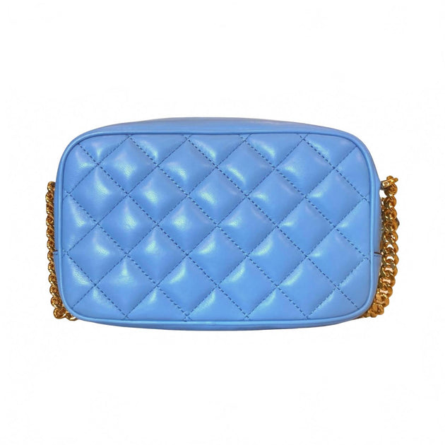 Versace La Medusa Quilted Small Camera Crossbody Bag Blue One Size 3