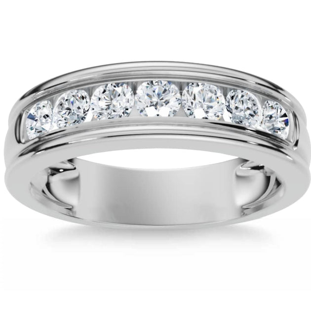 Pompeii3 Diamond Channel Set Wedding Ring 14k Gold Multi US 8.5 2