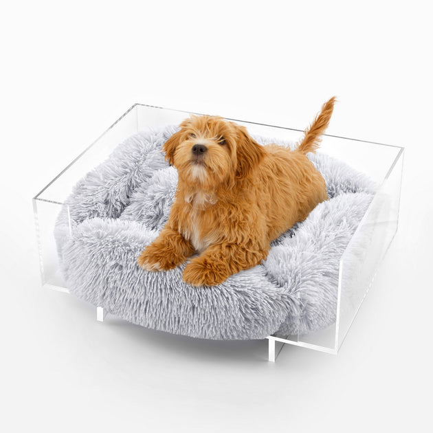 THE LICKER STORE Carole Pet Bed Light Gray/Clear 3