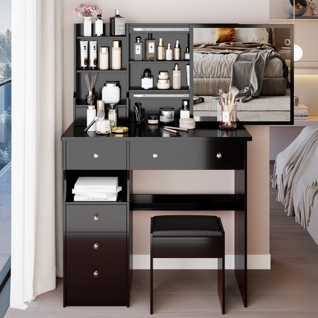Streamdale 37in Vanity Table Set White 5