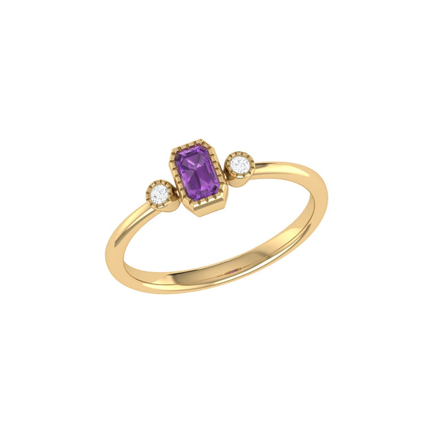 LuvMyJewelry Amethyst Diamond Ring Purple US 7.5 2