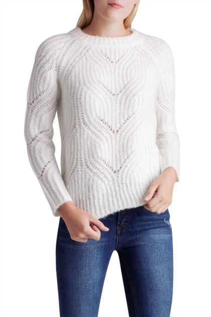 Kensie Twisted Fuzzy Yarn Langarm Pullover Beige XSmall 2