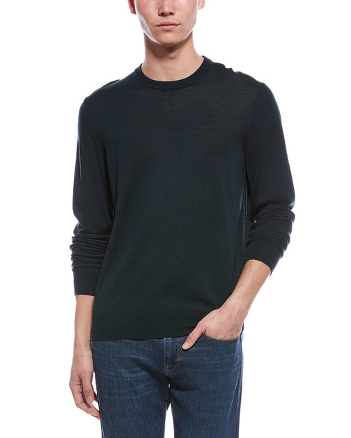 Bruno Magli Merino Woll Rundhalspullover Grün XLarge 2