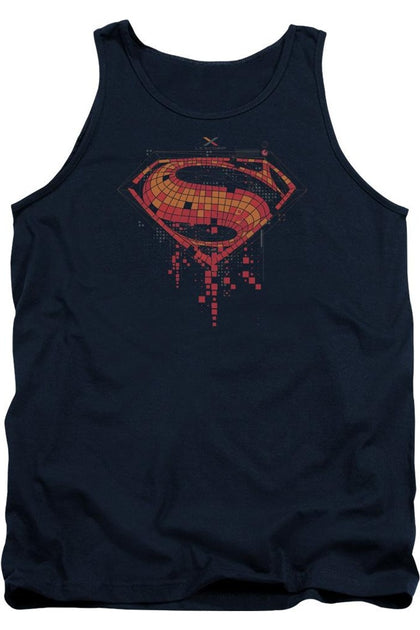 Gildan Batman V Superman Tech Super Logo Tank Top Blue Medium 2