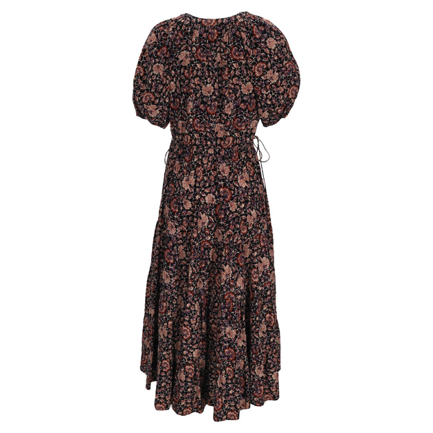 Ulla Johnson Midikleid mit Blumenprint schwarz US 4 (S) Damen 4