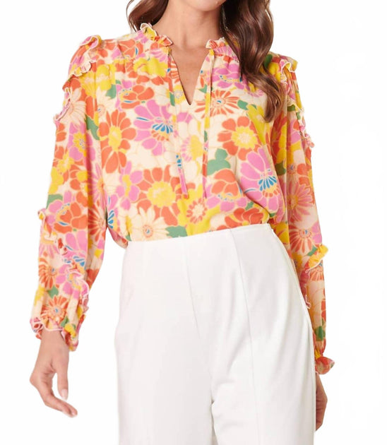 Sugarlips Zippy Ruffle Blouse White Medium 3