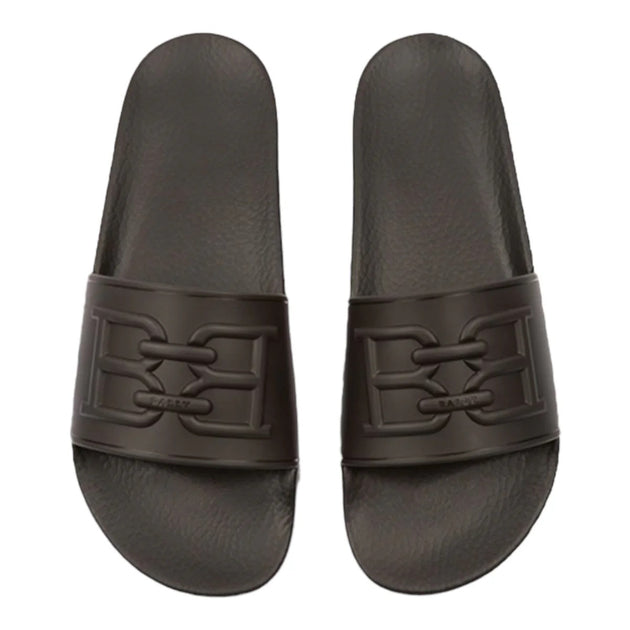 BALLY｜SLIPPERS (SCOTTY(6300476-U901) / MSS029TP003) Bally Scotty 6300476 Men's Black Rubber Slide Sandals MSRP
