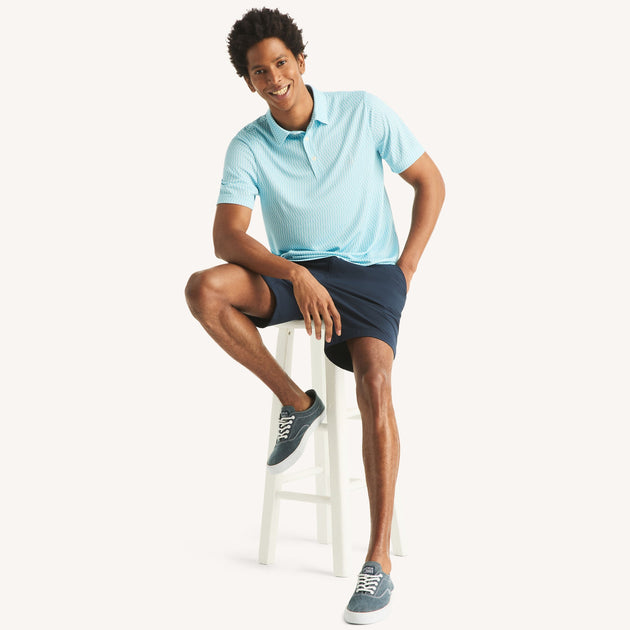 Nautica Printed Performance Polo Blue Medium 4