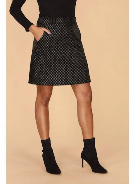 Veronica M Romina Velvet Skirt Black Large 3