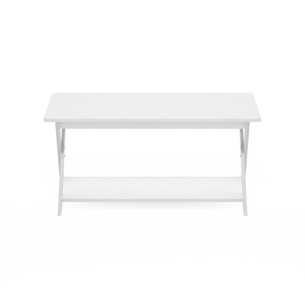 Furinno Modern Simplistic Criss-Crossed Coffee Table White 3