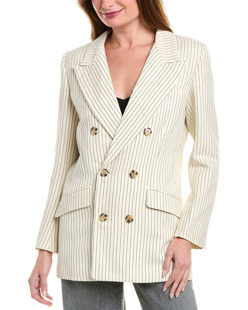 FRAME Denim Linen-Blend Jacket Beige US 2 4