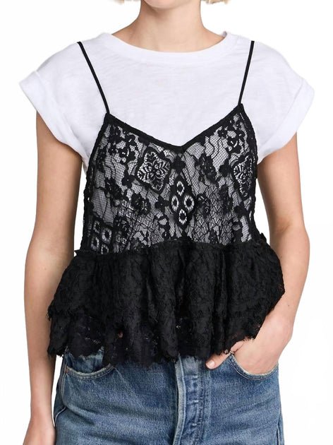 Cinq a Sept Samantha Lace Top Black Large 2