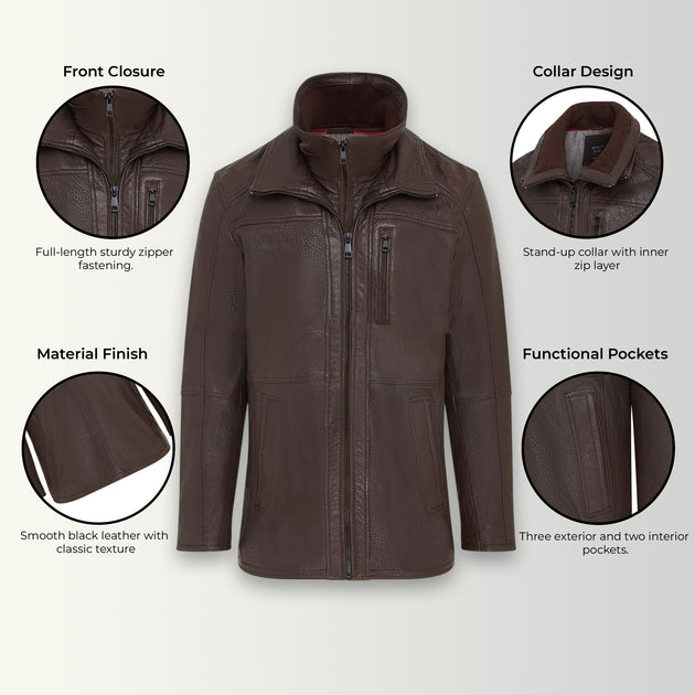 Infinity Warwick Leather Coat Brown 5XL 4