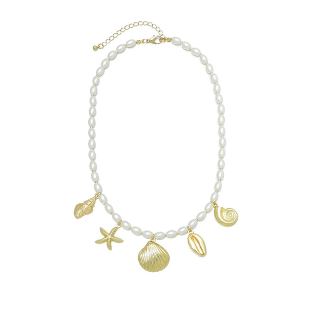 Adornia Pearl Sea Charms Necklace Silver 2