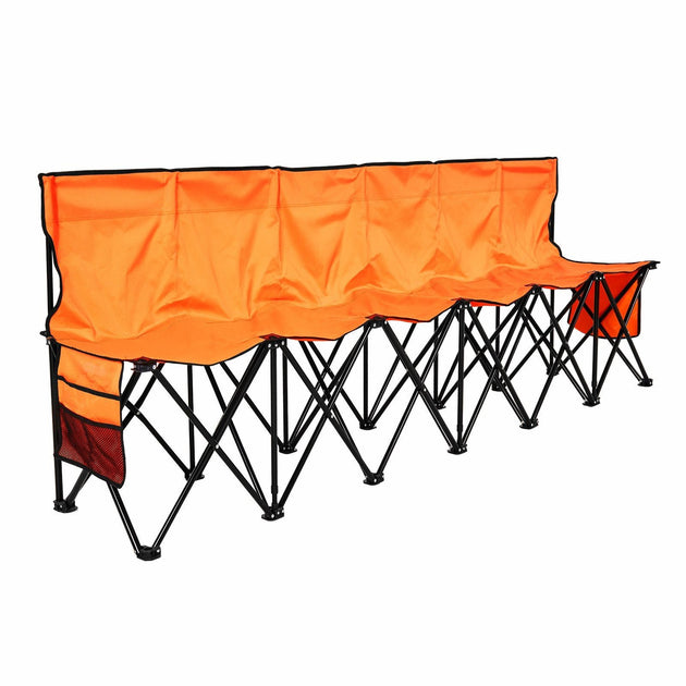 VEVOR Portable Folding Bench 6 Seat Orange 3