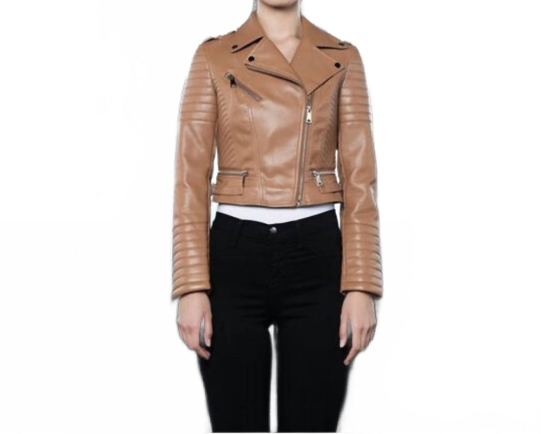 AZALEA WANG Moto Jacket Brown Medium 2