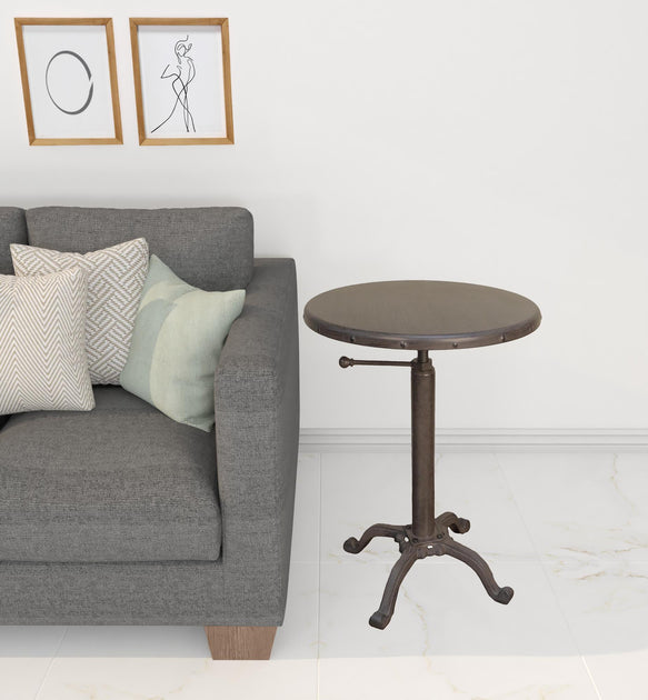 Hivvago 22 Inch Round Iron End Table 3