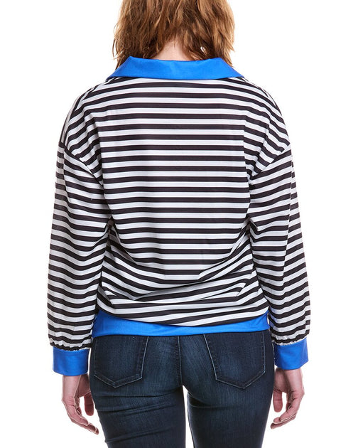 Madison Miles Sweatshirt Blue/Black Stripe Small 3