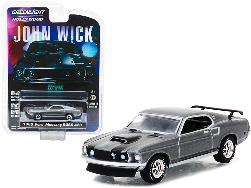 Greenlight 1969 Ford Mustang Boss 429 1/64 Diecast Car Gray 2