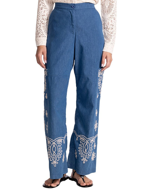Johnny Was Pantalon Pieter Bleu XS 2