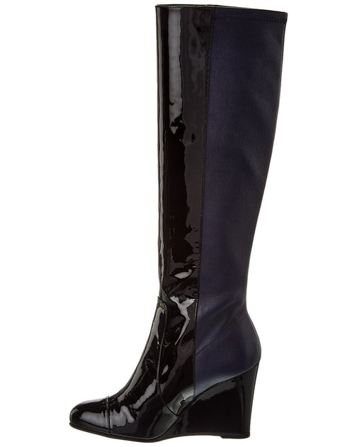 Stuart Weitzman Milla City Wedge Knee-High Boot Black US 7.5 3