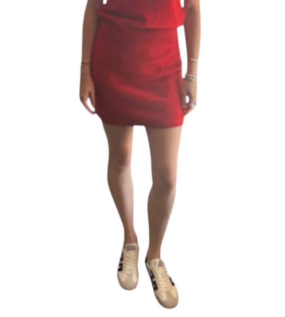Pissenlit Brushed Cashmere Mini Skirt Red Small 2