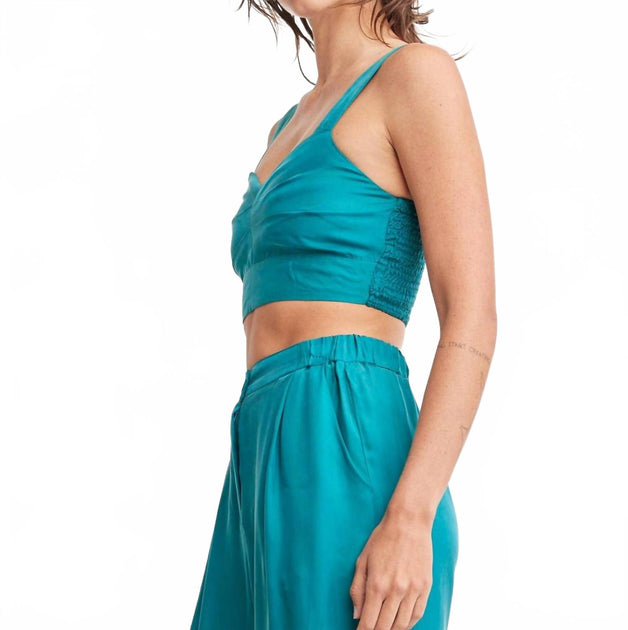 Self Contrast Kori Cropped Tank Top Blue Small 3