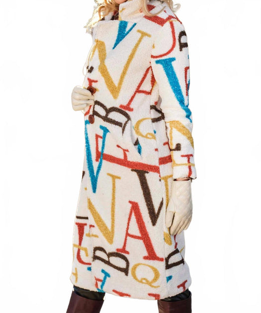 Dolcezza Sherpa Monogram Coat Multi Large 2