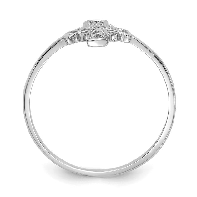 Diamond2Deal Celtic Cross Ring White Gold US 7 3
