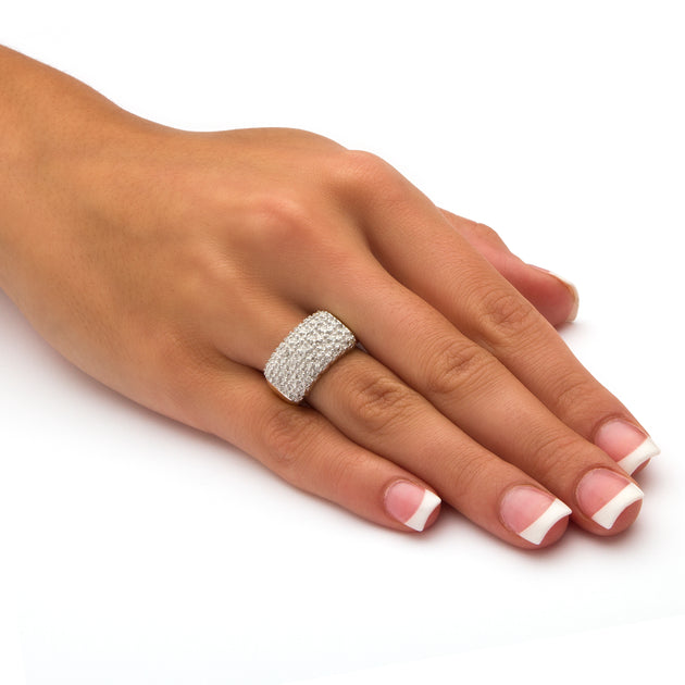 Palm Diamond Cluster Ring Silver US 11 4