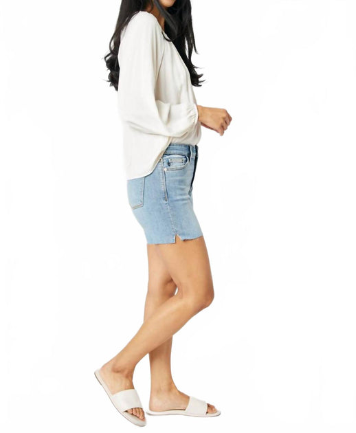 Judy Blue Cut Off Side Slit Denim Shorts Blue 3X 4