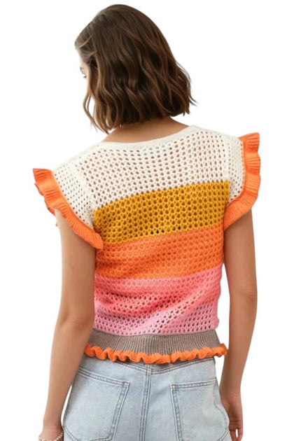 Blue B Keesha Knitted Top Orange Large 3