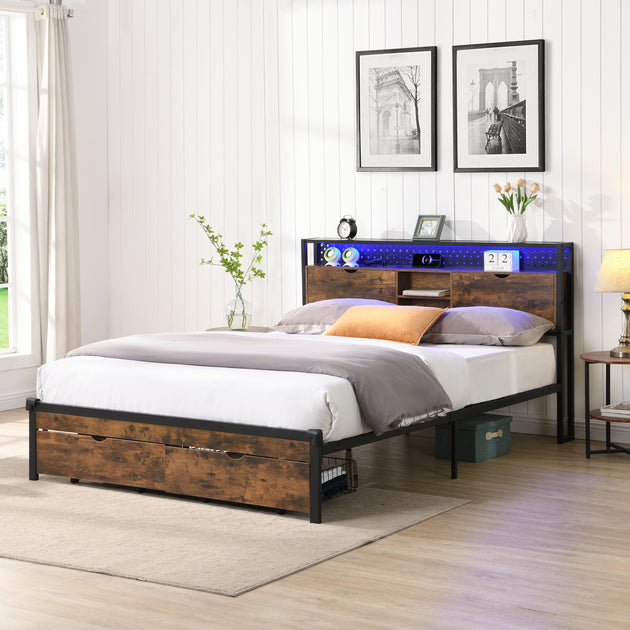 Streamdale Metal Platform Bed Black 3
