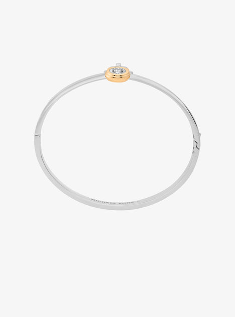 Michael Kors Pavé Lock Bangle Silver One Size 3