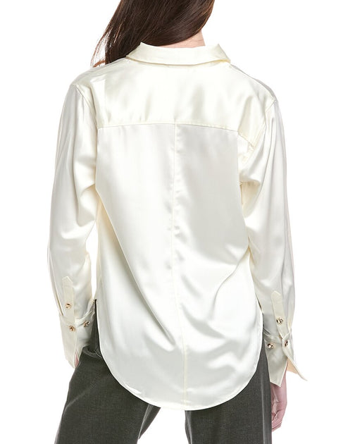 Line & Dot Seymour Button Shirt White Large 3