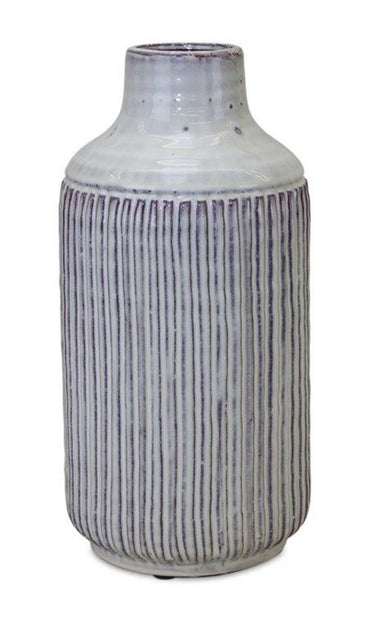Melrose International Rustic Ribbed Terracotta Vase Beige/Brown 12.25in 2