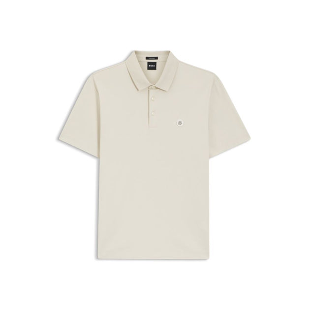 Boss Mercerized Cotton Polo Shirt White Small 2