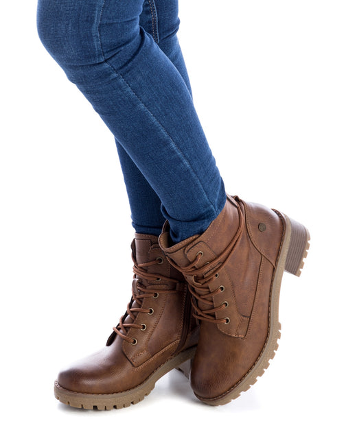 XTI Women's Lace-Up Booties Brown US 8 4