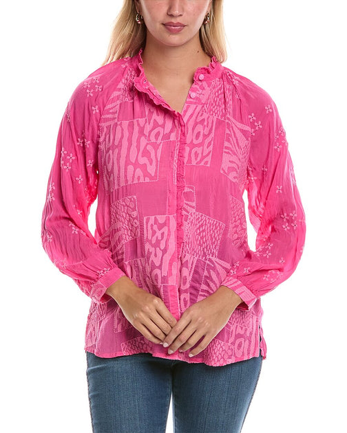 Johnny Was Molli Blouse Pink Large 2