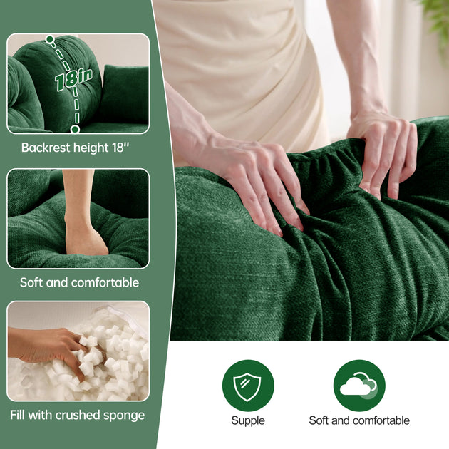 Streamdale Modular U-Shaped Chenille Couch Green 4