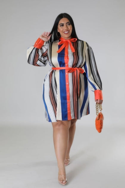 TRUEDAMES Women's Long Sleeve Dress Multi 1X 3
