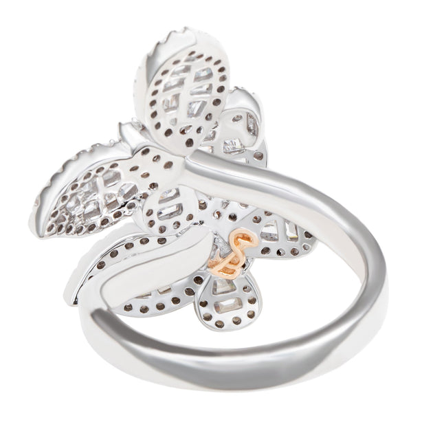 Suzy Levian Double Butterfly Ring Silver US 7 4